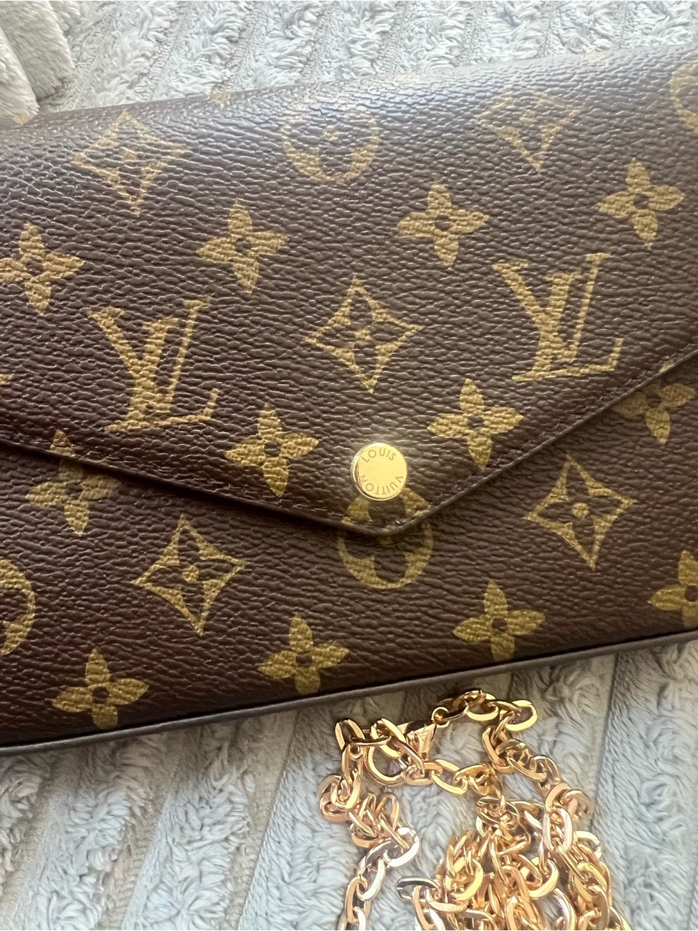 Monogram Chain Wallet with Red Insert SOLD - Picture 3 of 4